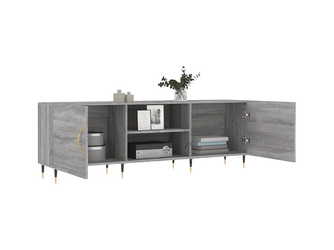 Fouzia  Meuble TV sonoma gris 150x30x50 cm bois d'ingénierie