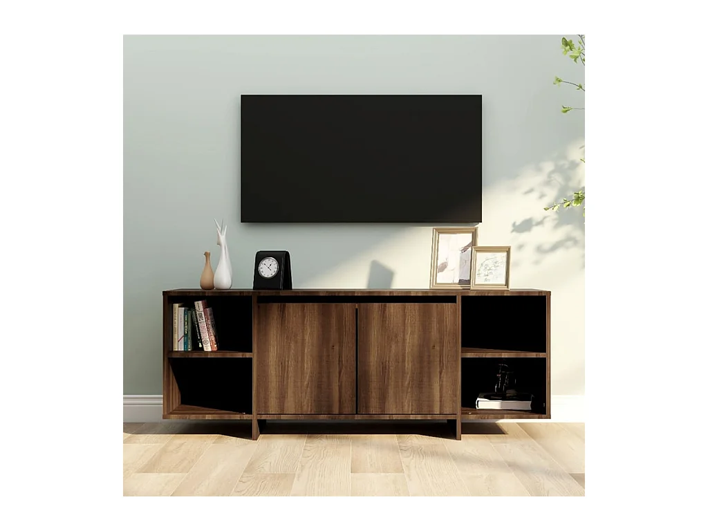 Isolde  Meuble TV chêne marron 130x35x50 cm bois d'ingénierie