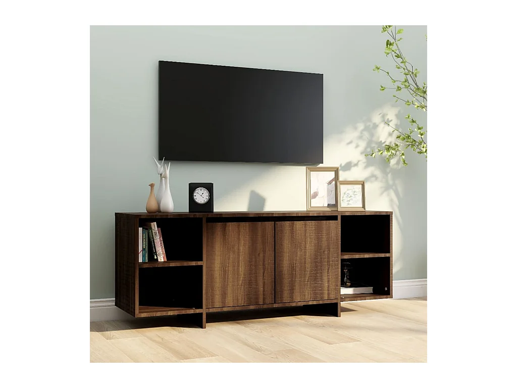 Isolde  Meuble TV chêne marron 130x35x50 cm bois d'ingénierie