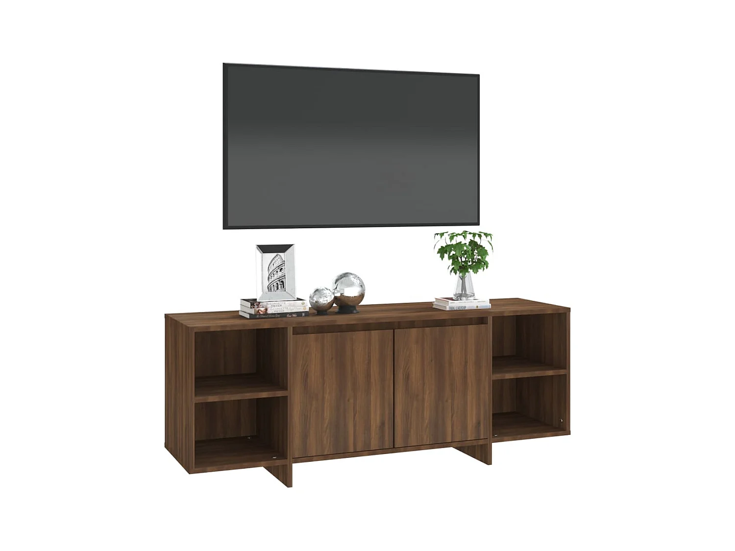 Isolde  Meuble TV chêne marron 130x35x50 cm bois d'ingénierie