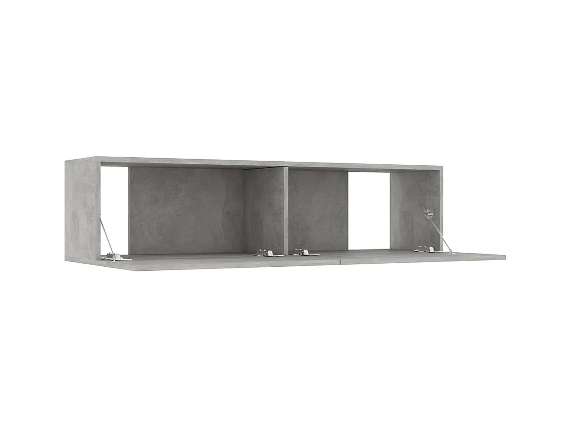 Mitchel  Meuble TV Gris béton 120x30x30 cm Bois d’ingénierie