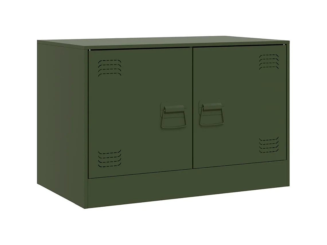 Castlerea  Mueble para TV de acero verde oliva 67x39x44 cm