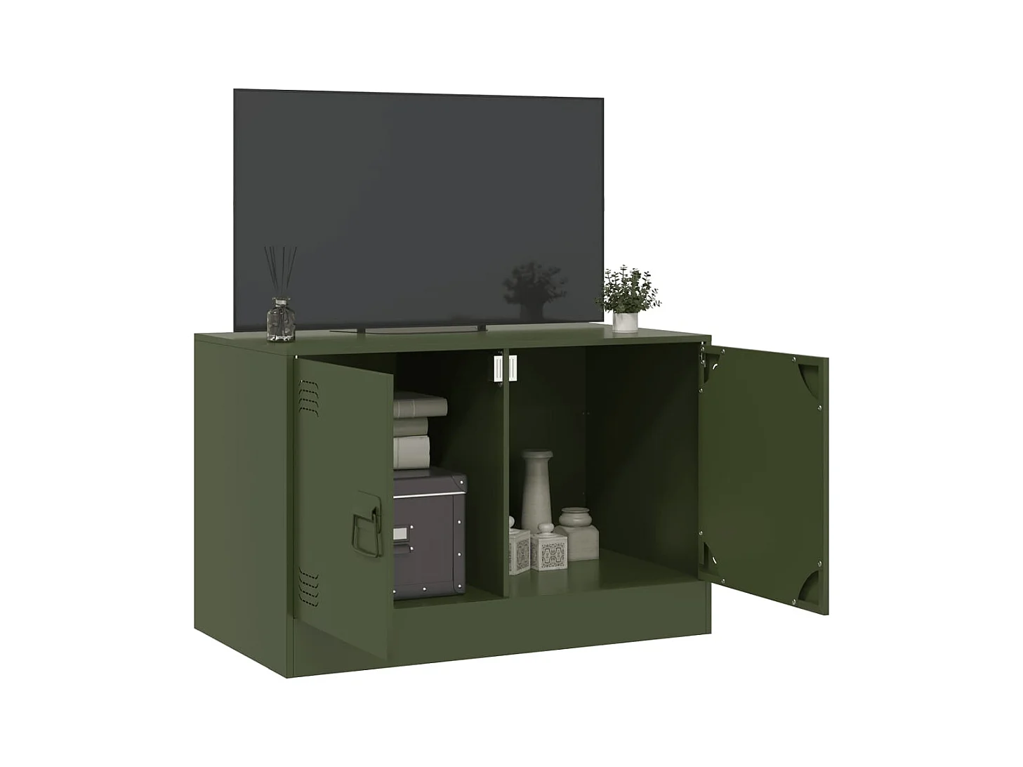 Castlerea  Tv-meubel 67x39x44 cm staal olijfgroen