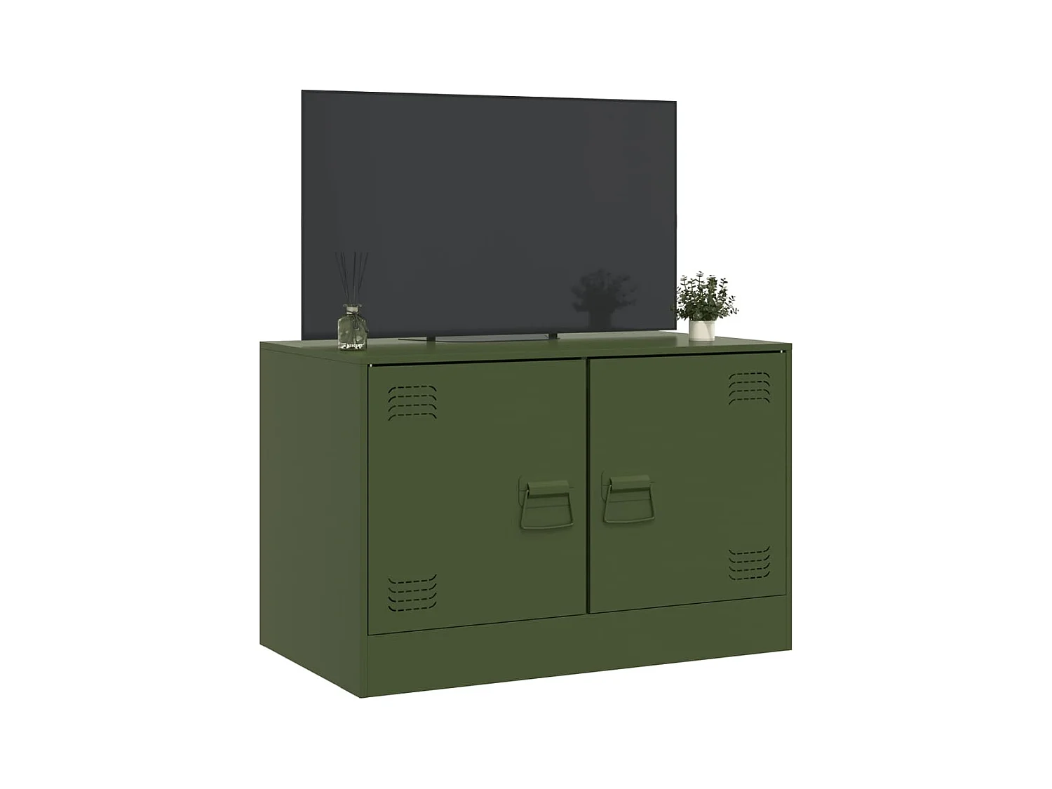 Castlerea  Tv-meubel 67x39x44 cm staal olijfgroen