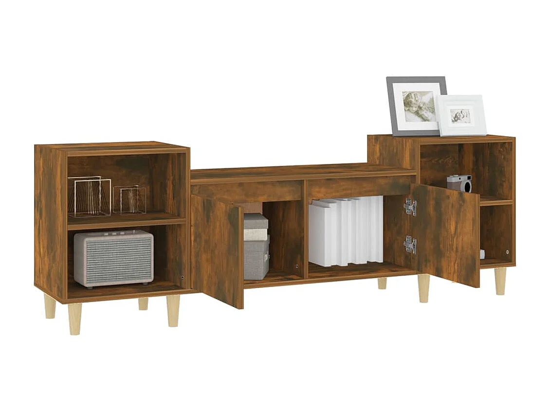 Grylis  Mueble para TV madera contrachapada roble ahumado 160x35x55 cm