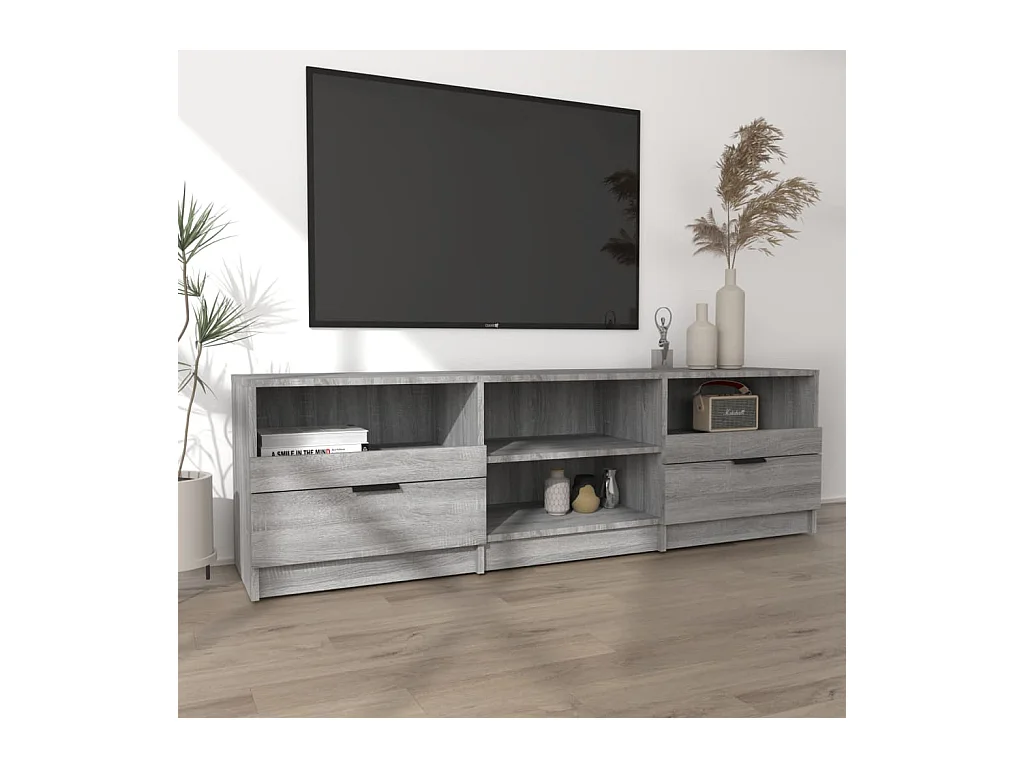 Stacy  Mueble de TV madera contrachapada gris Sonoma 150x33,5x45 cm
