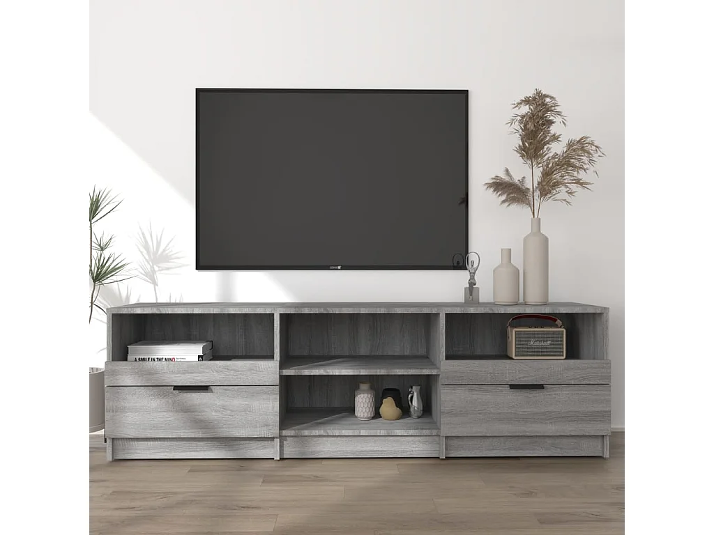 Stacy  Meuble TV Sonoma gris 150x33,5x45 cm Bois d'ingénierie
