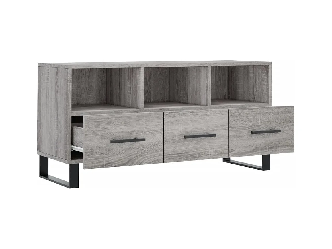 Thimister-Clermont  Tv-meubel 102x36x50 cm bewerkt hout grijs sonoma eikenkleurig