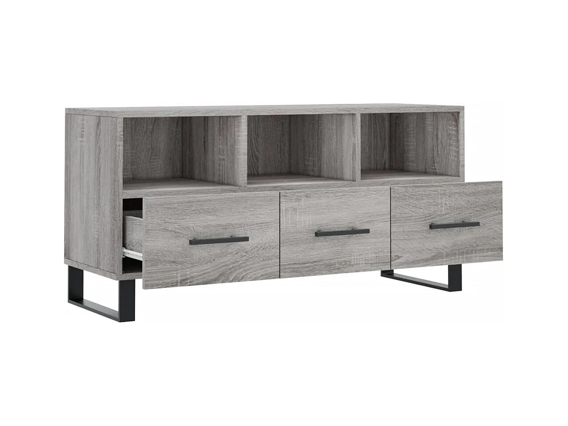 Thimister-Clermont  Tv-meubel 102x36x50 cm bewerkt hout grijs sonoma eikenkleurig