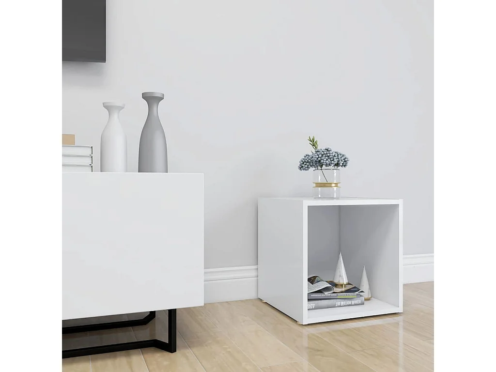 Cape Canaveral  Mueble para TV madera contrachapada blanco 37x35x37 cm