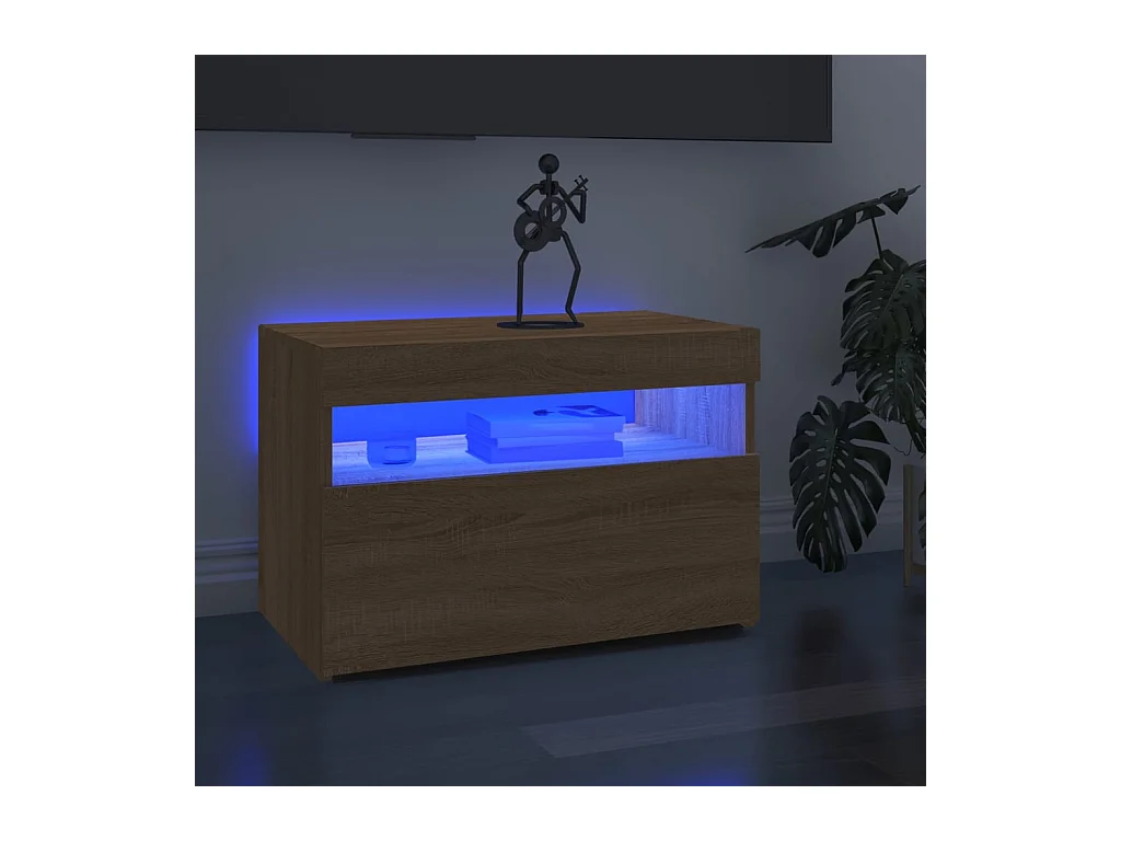 Ilion  Meubles TV avec lumières LED 2 pcs Chêne sonoma 60x35x40 cm