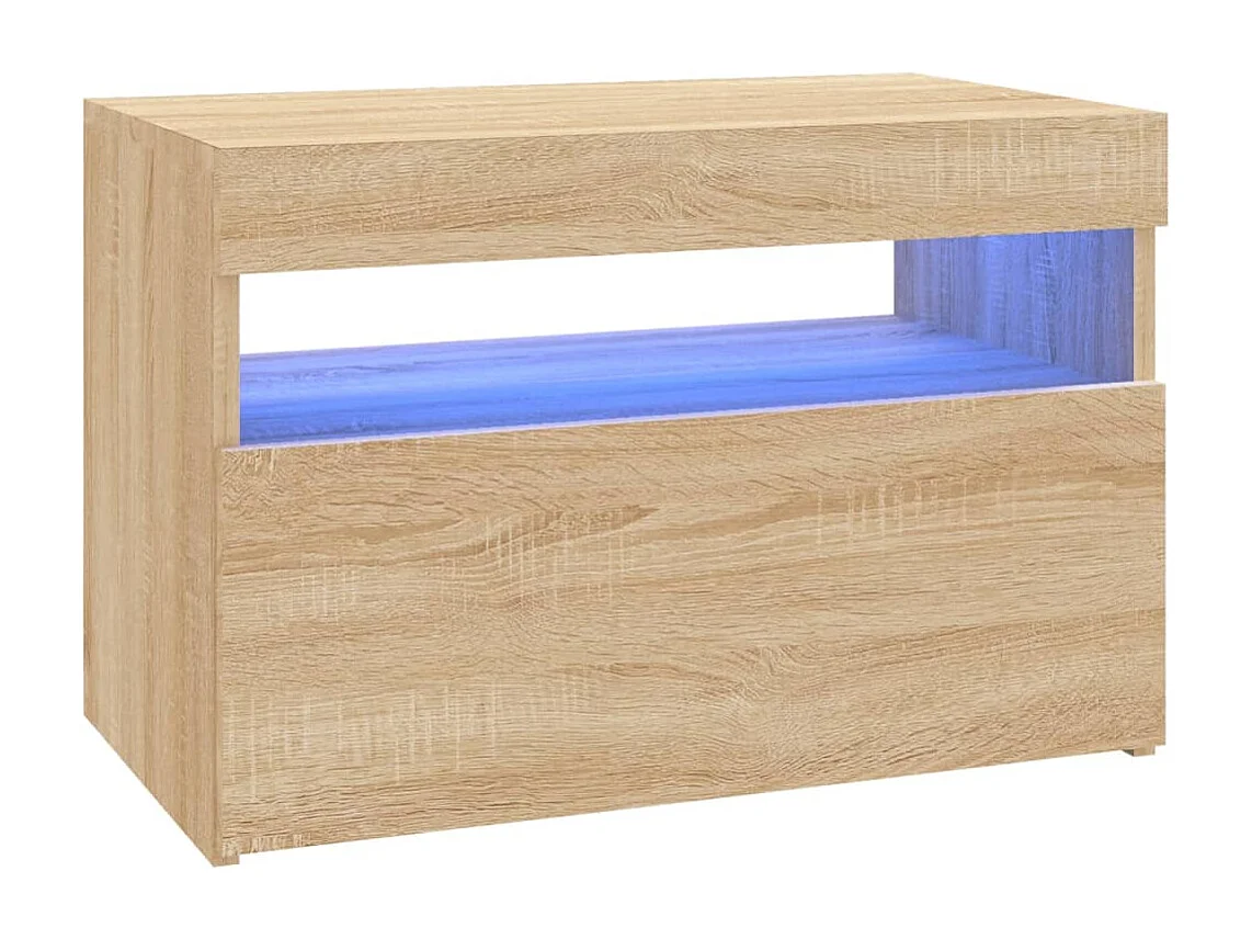 Ilion  Meubles TV avec lumières LED 2 pcs Chêne sonoma 60x35x40 cm