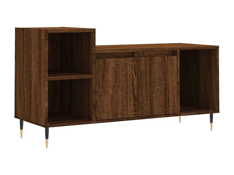 Nyrena  Meuble TV Chêne marron 100x35x55 cm Bois d'ingénierie