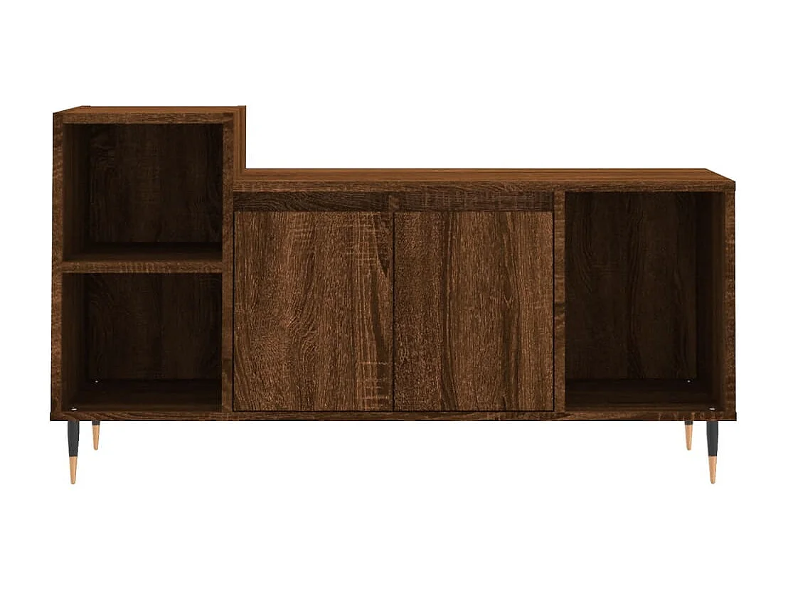 Nyrena  Meuble TV Chêne marron 100x35x55 cm Bois d'ingénierie