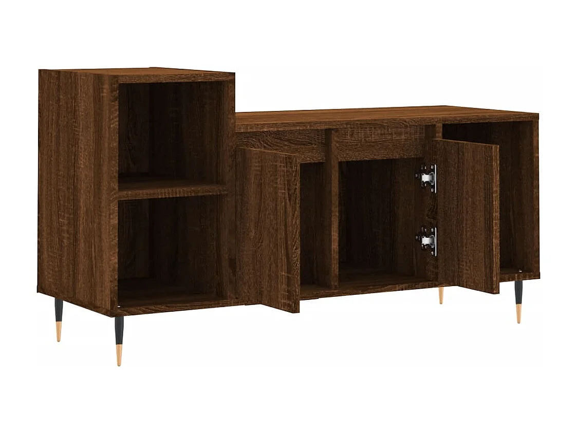Nyrena  Meuble TV Chêne marron 100x35x55 cm Bois d'ingénierie