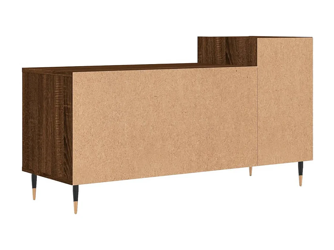 Nyrena  Meuble TV Chêne marron 100x35x55 cm Bois d'ingénierie