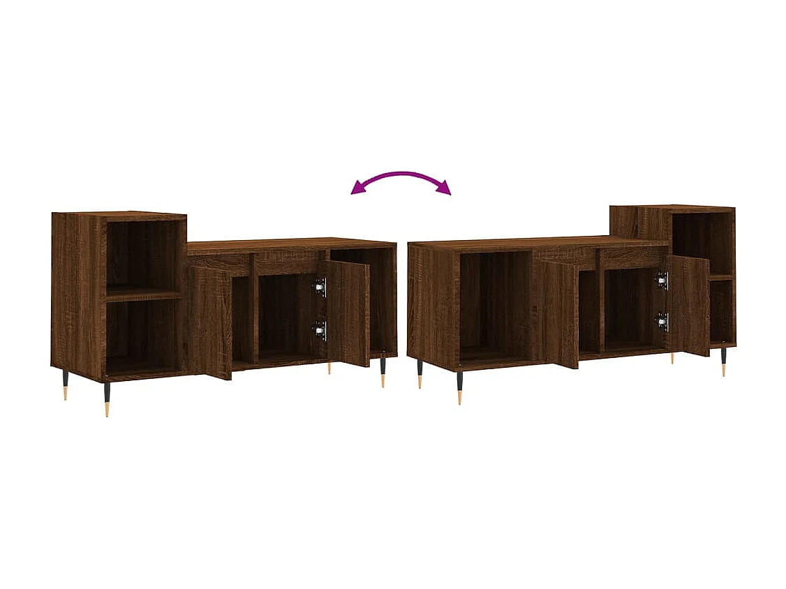 Nyrena  Meuble TV Chêne marron 100x35x55 cm Bois d'ingénierie