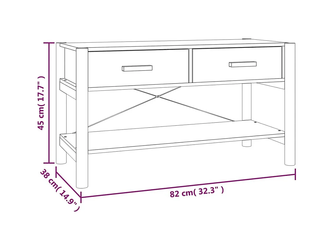 Qirlin  Meuble TV Noir 82x38x45 cm Bois d'ingénierie