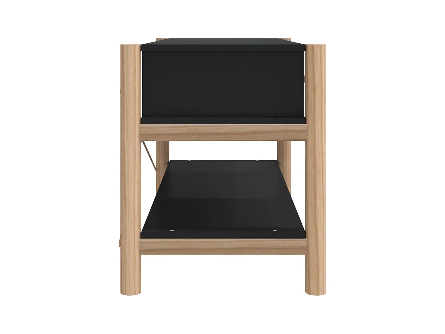 Qirlin  Mueble para TV madera contrachapada negro 82x38x45 cm