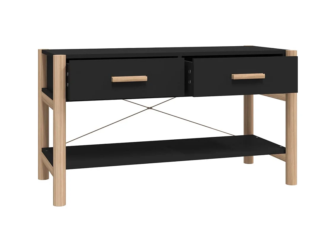 Qirlin  Mueble para TV madera contrachapada negro 82x38x45 cm