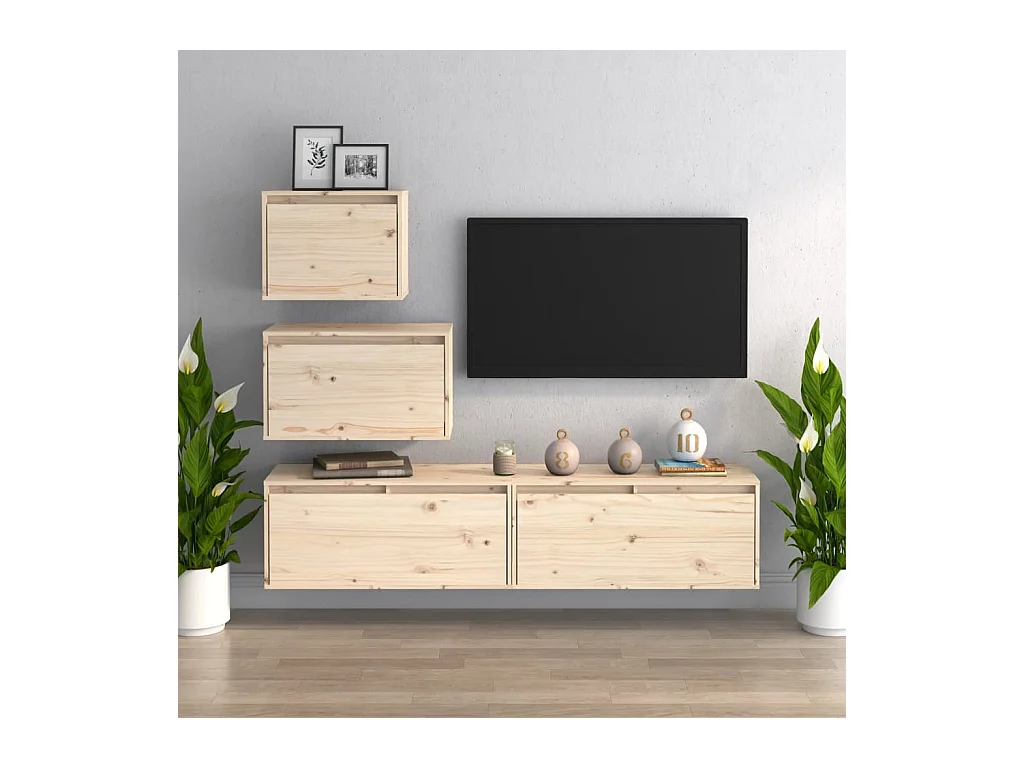 Sophie-Blandine-Marie  Meubles TV 4 pcs Bois massif de pin