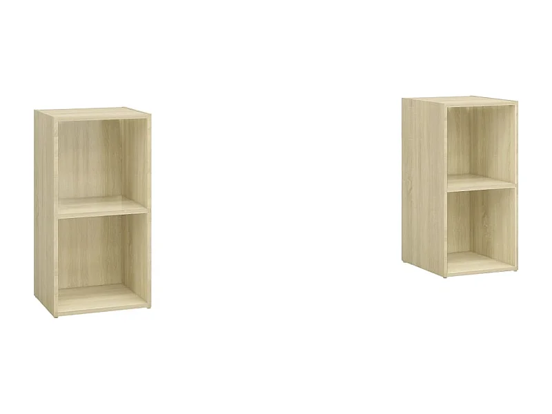 Helene  Tv-meubelen 2 st 72x35x36,5 cm bewerkt houtsonoma eikenkleurig