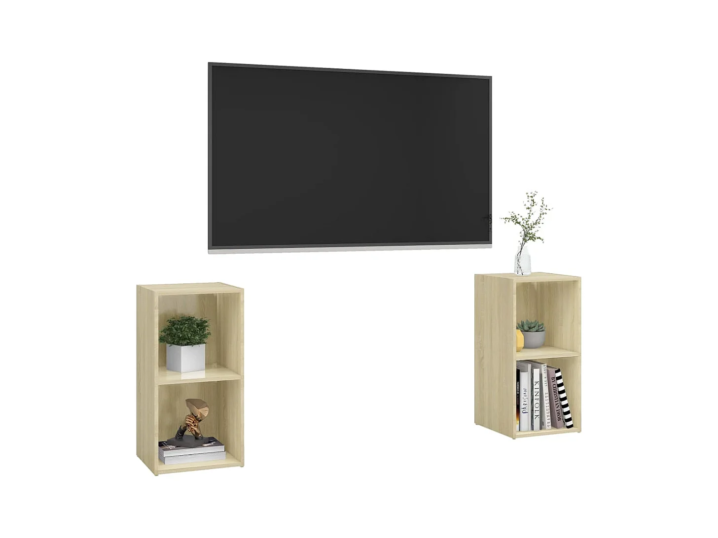 Helene  Meubles TV 2 pcs Chêne sonoma 72x35x36,5 cm Bois d'ingénierie