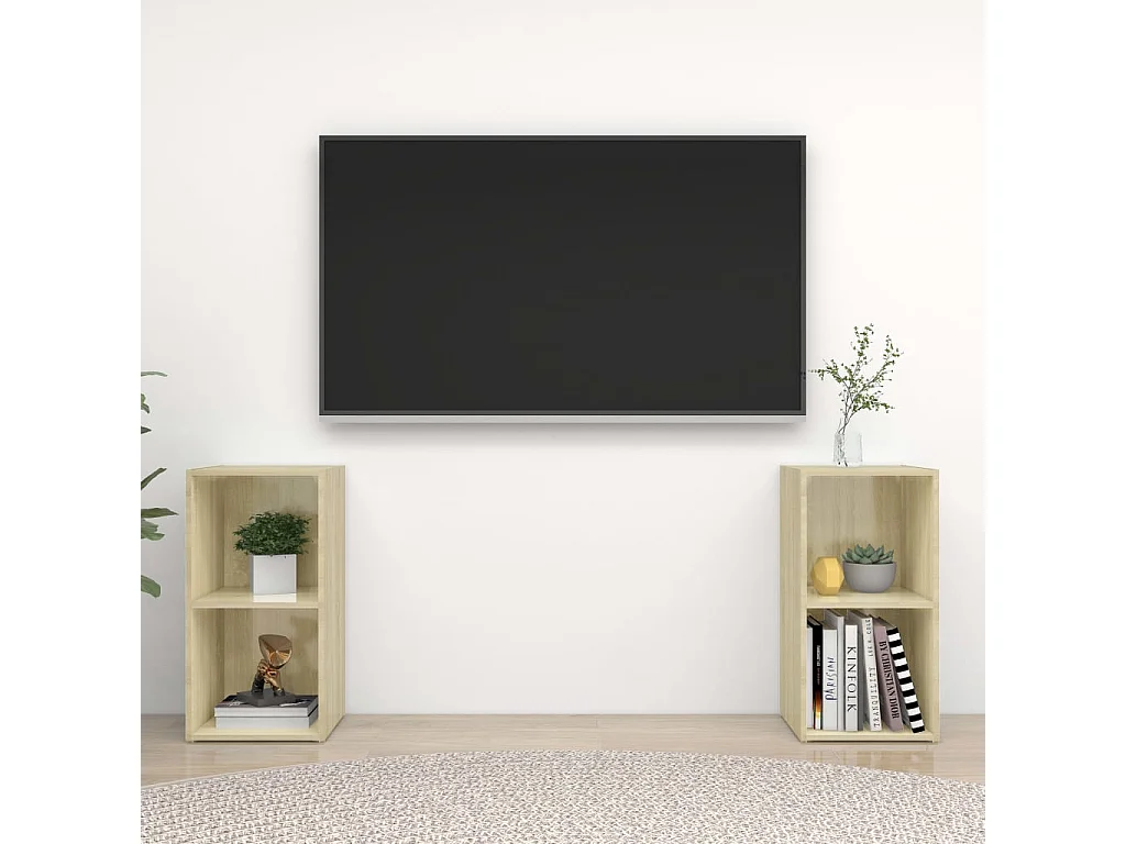 Helene  Meubles TV 2 pcs Chêne sonoma 72x35x36,5 cm Bois d'ingénierie
