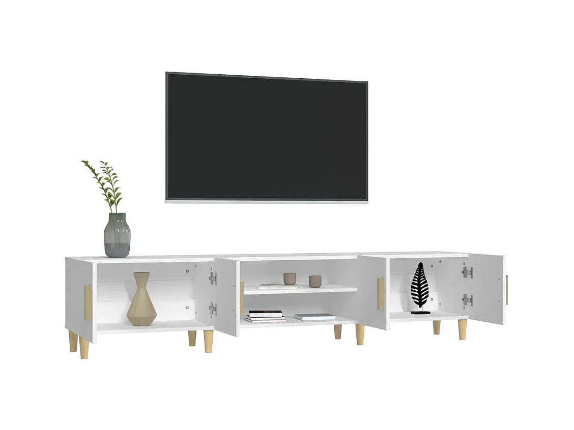 Ylenna  Meuble TV Blanc 180x31,5x40 cm Bois d'ingénierie