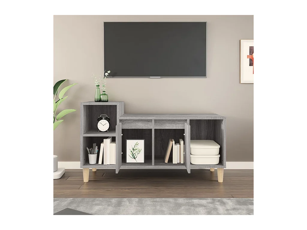 Ibtihal  Meuble TV Sonoma gris 100x35x55 cm Bois d'ingénierie