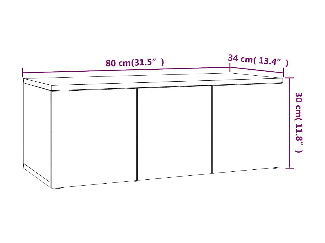 Hetty  Meuble TV Gris béton 80x34x30 cm Bois d'ingénierie