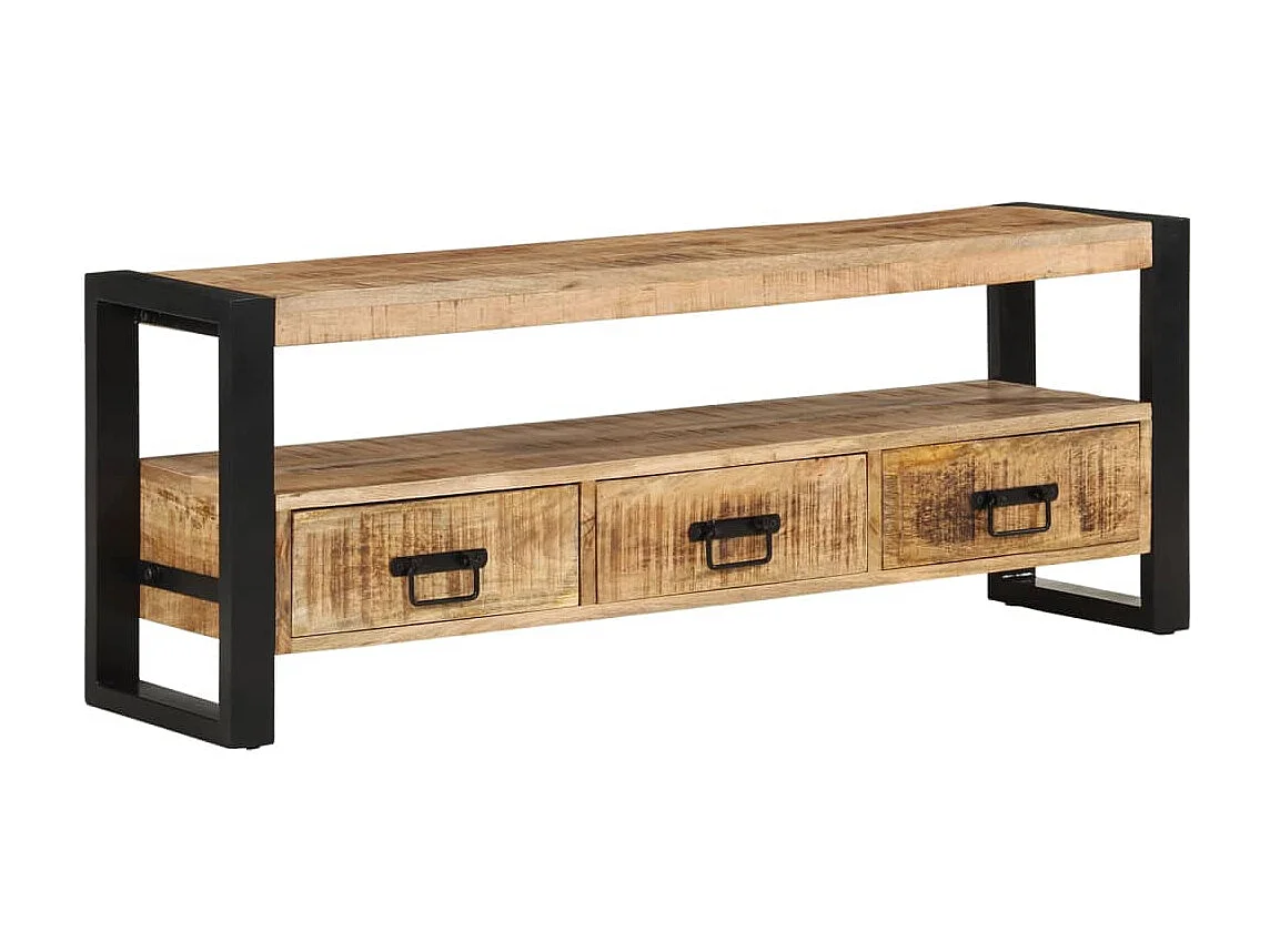 La Mirada  Meuble TV 120x30x45 cm Bois massif de manguier