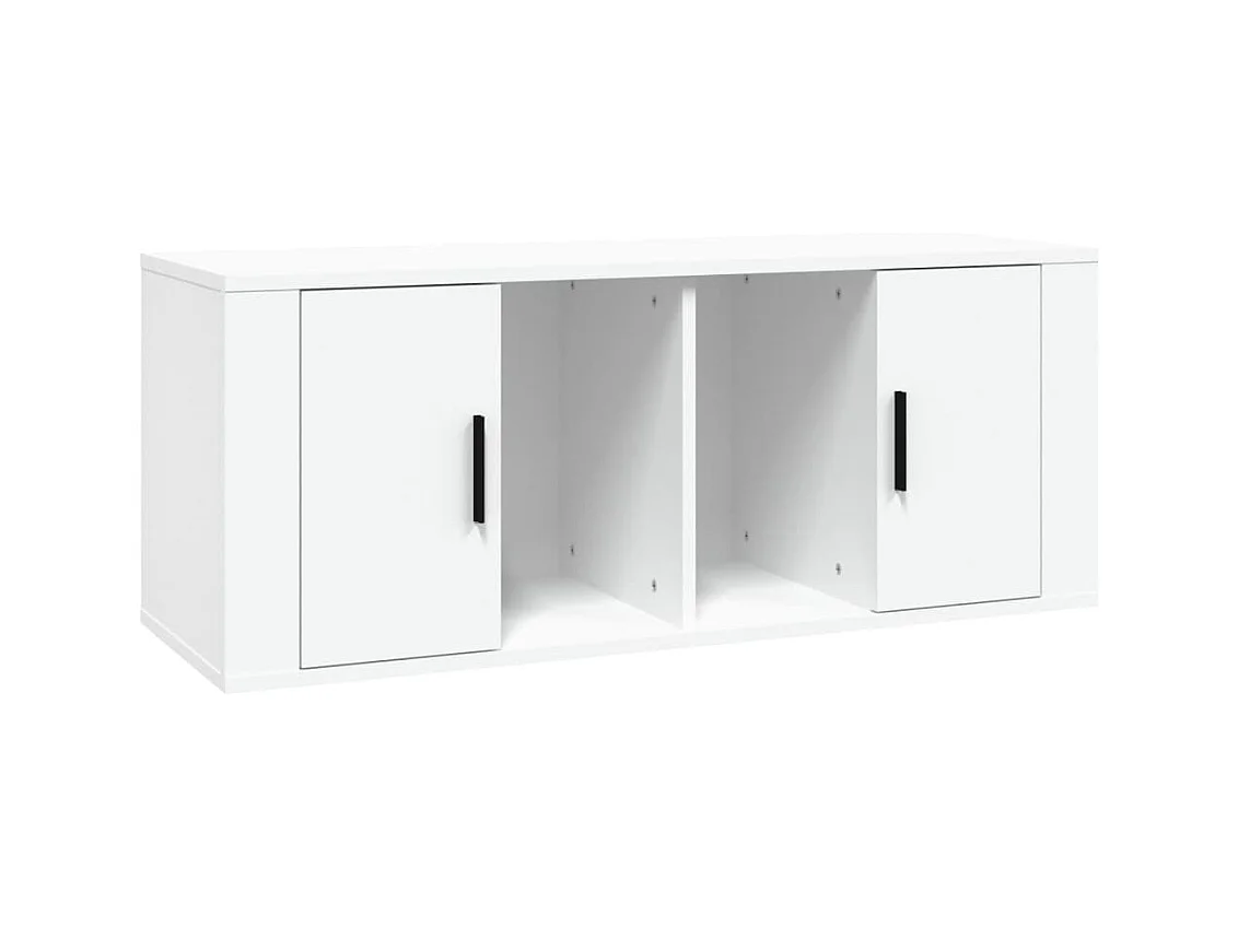 Alfinn  Meuble TV Blanc 100x35x40 cm Bois d'ingénierie