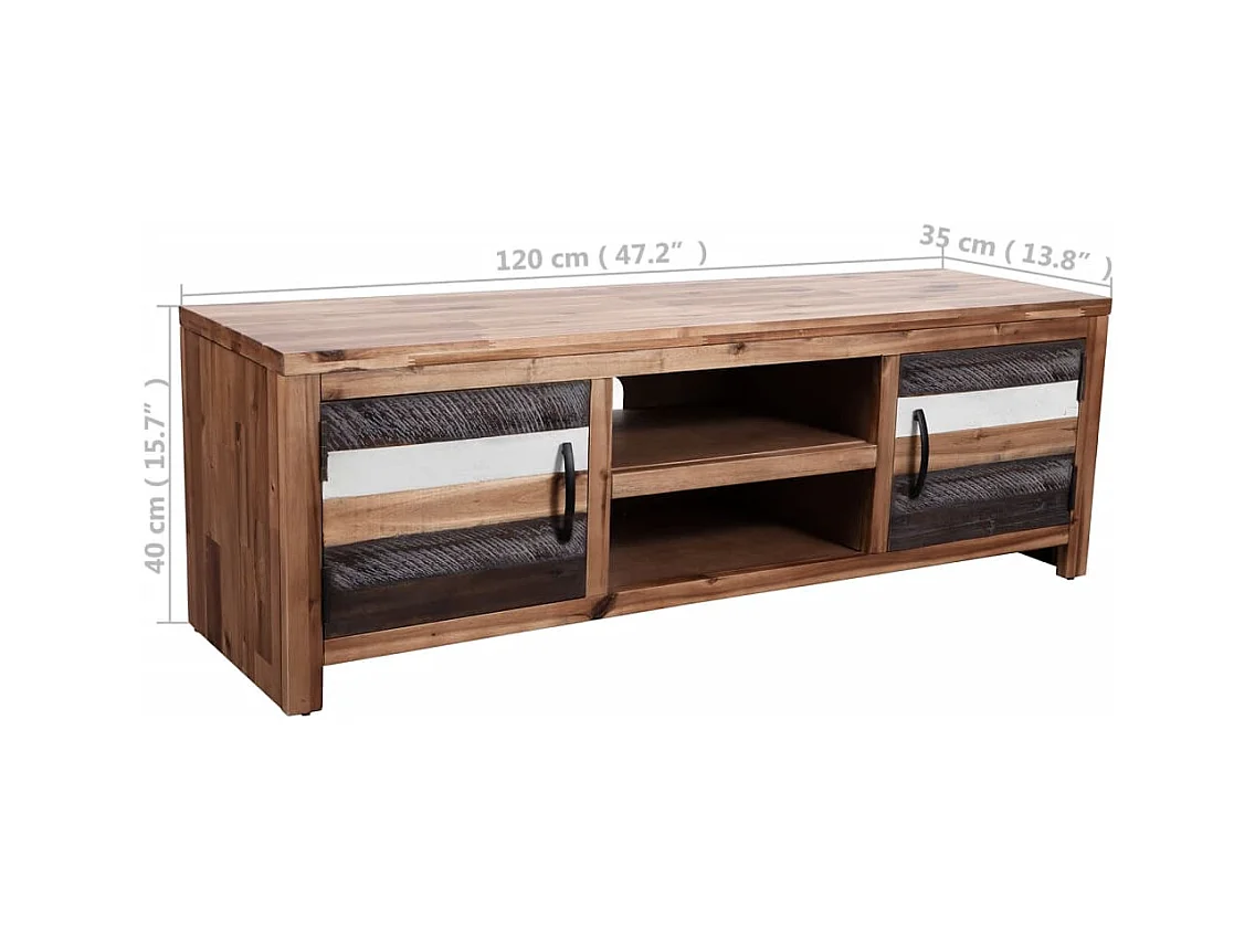 Garden Furniture -  Meuble TV bois massif d'acacia 120 x 35 x 40 cm