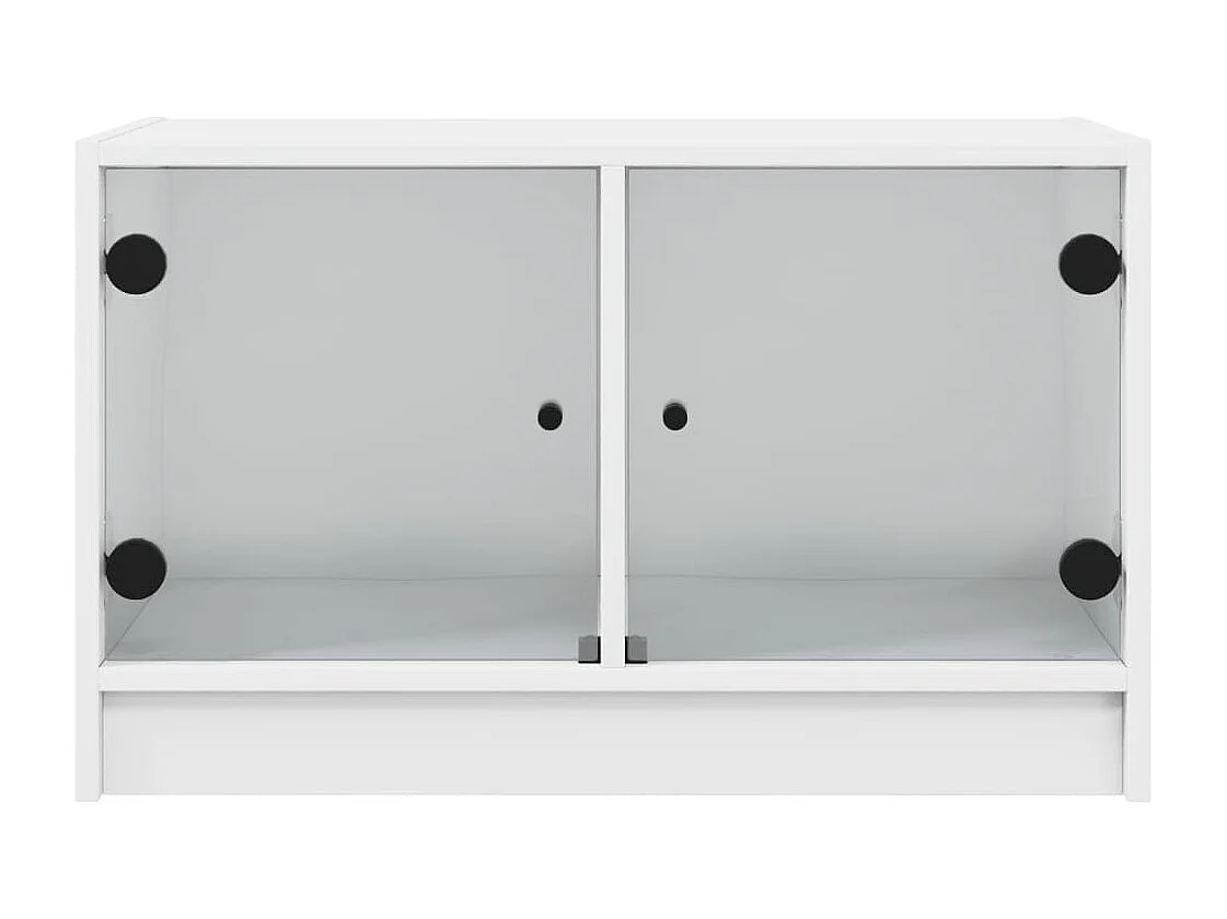 Herpen  Mueble de TV con puertas de vidrio blanco 68x37x42 cm