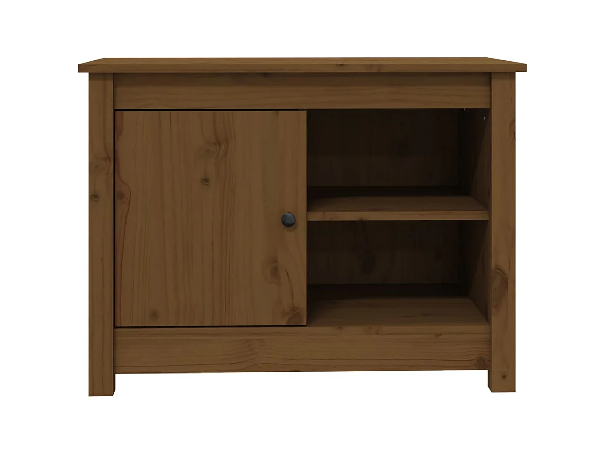Jean-Gabriel  Mueble de TV madera maciza de pino marrón miel 70x36,5x52 cm