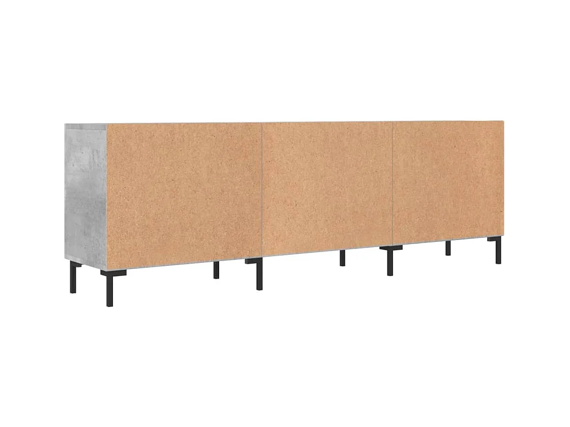 Zendra  Meuble TV gris béton 150x30x50 cm bois d'ingénierie