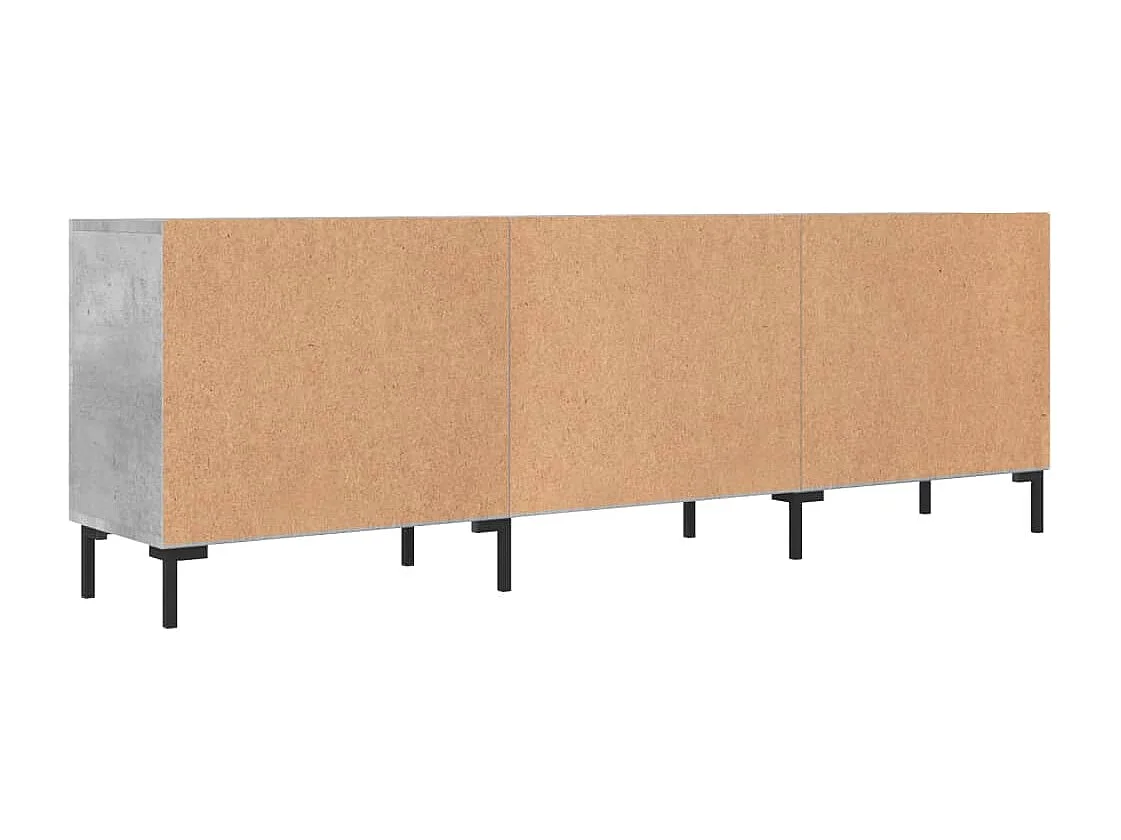 Zendra  Meuble TV gris béton 150x30x50 cm bois d'ingénierie