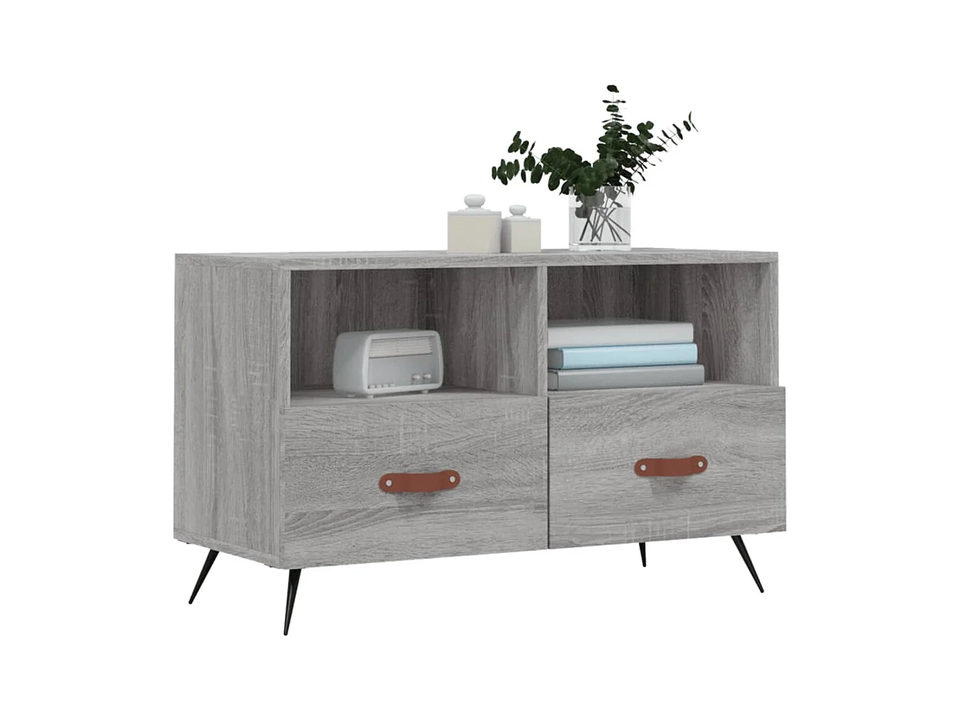Lee  Tv-meubel 80x36x50 cm bewerkt hout grijs sonoma eikenkleurig