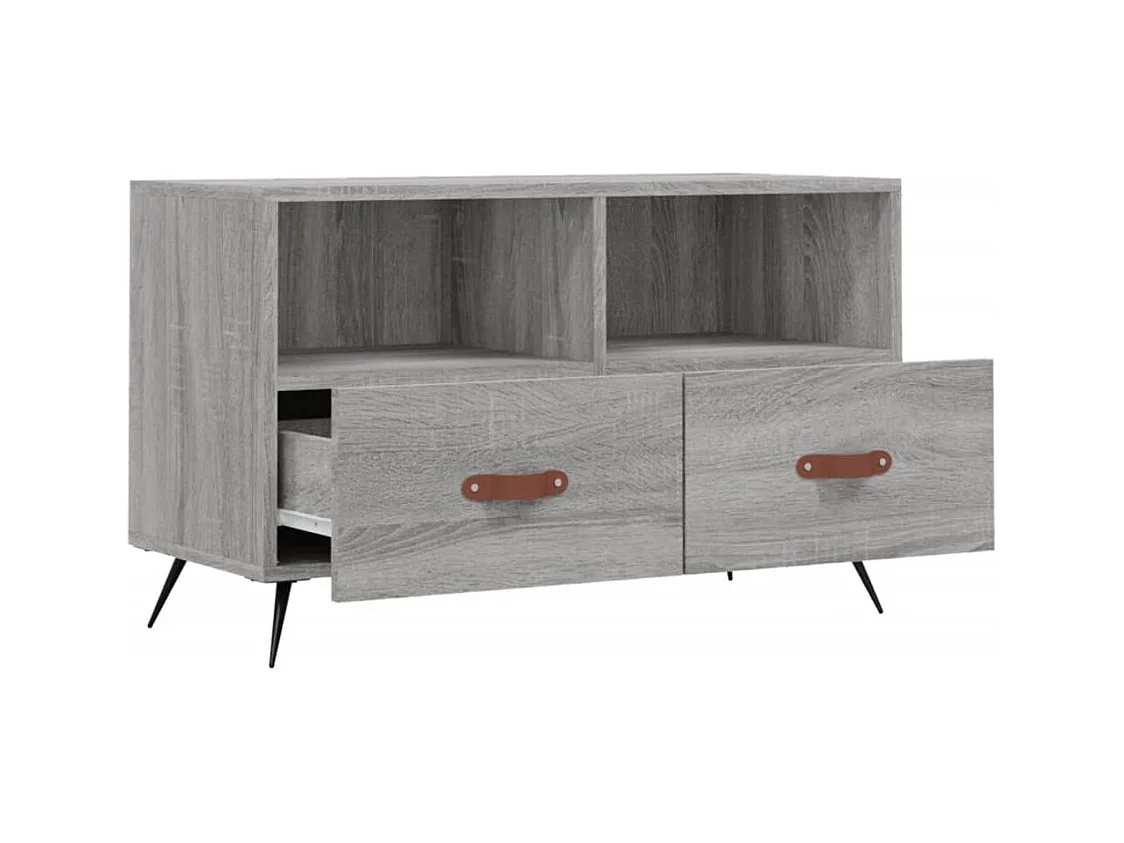 Lee  Tv-meubel 80x36x50 cm bewerkt hout grijs sonoma eikenkleurig