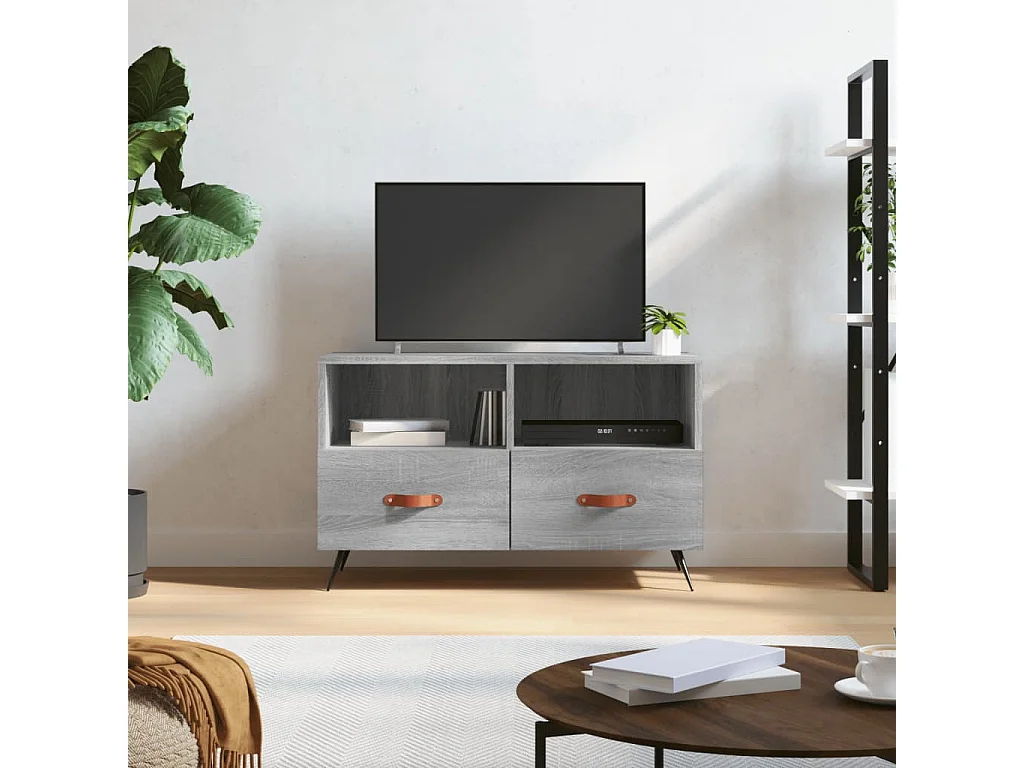 Lee  Meuble TV Sonoma gris 80x36x50 cm Bois d'ingénierie
