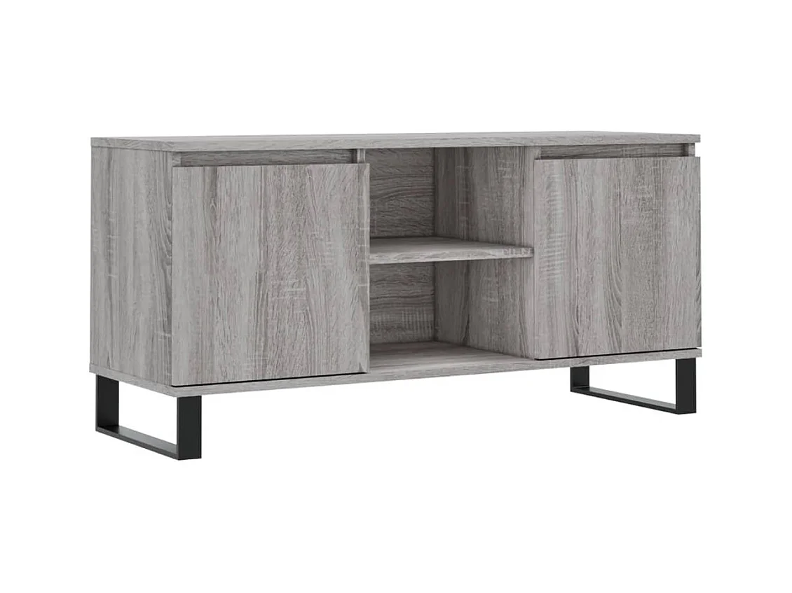 Sigtrud  Meuble TV sonoma gris 104x35x50 cm bois d'ingénierie