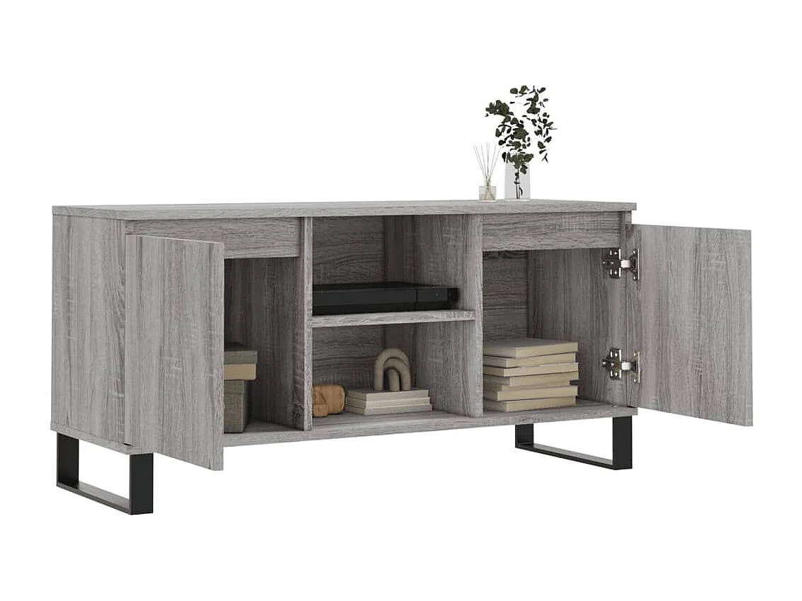 Sigtrud  Mueble de TV madera de ingeniería gris Sonoma 104x35x50 cm