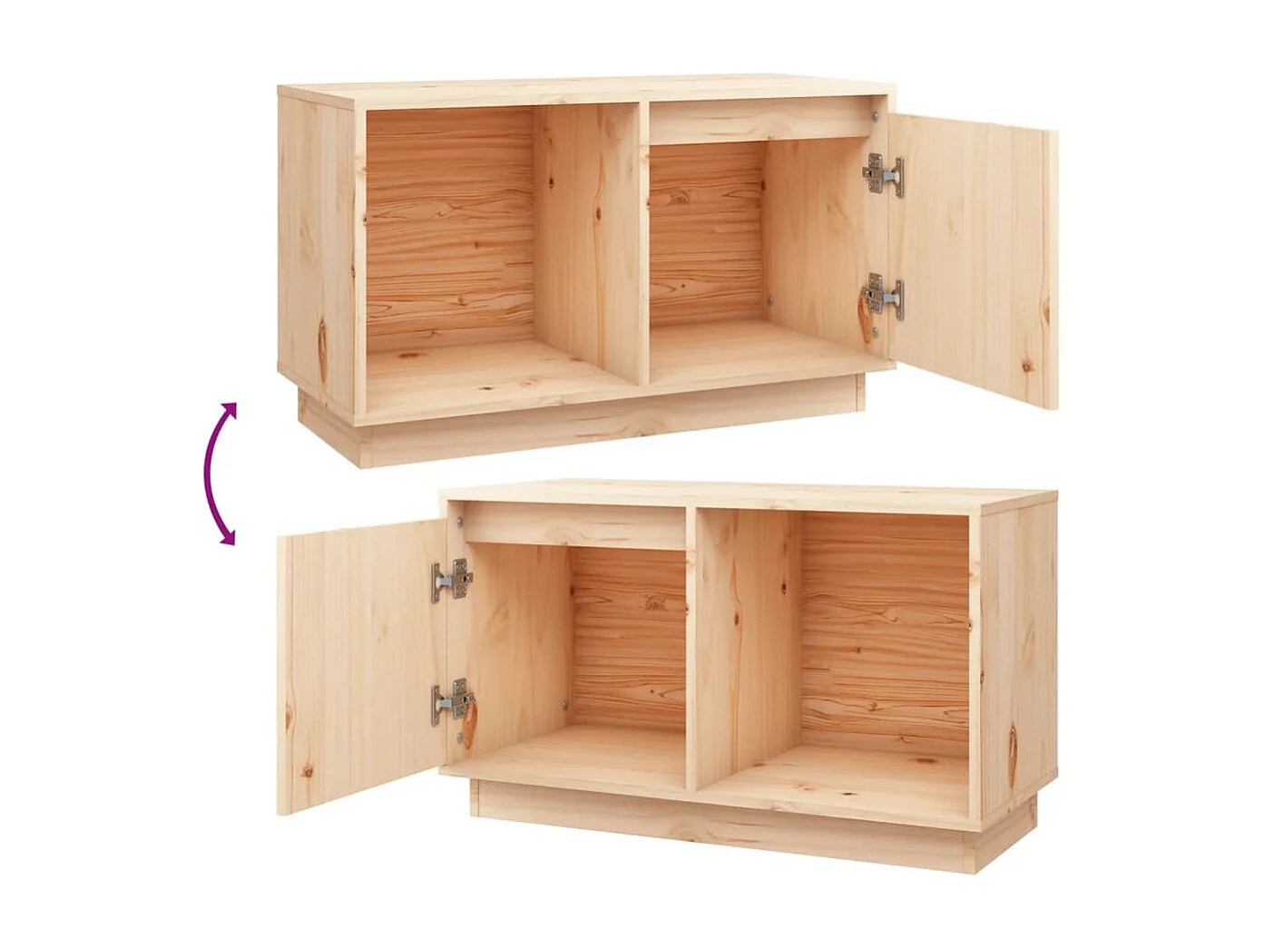 François-Paul  Mueble de TV de madera maciza de pino 74x35x44 cm