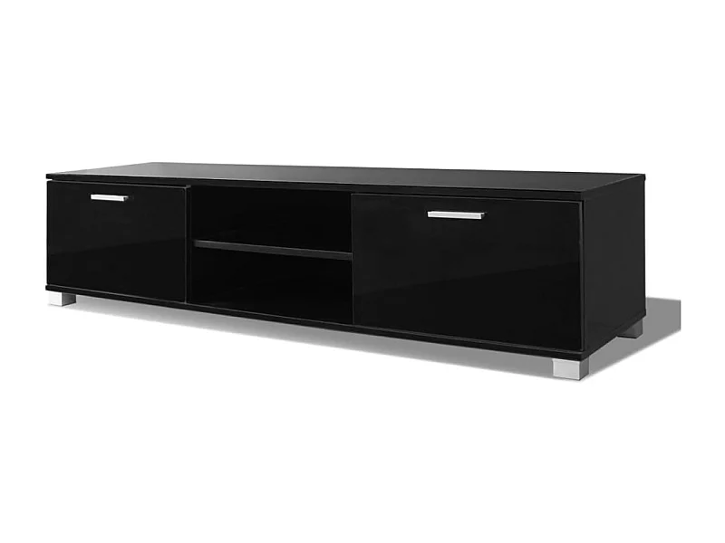 Stuarts Draft  Mueble de TV negro brillo 140x40,5x35 cm
