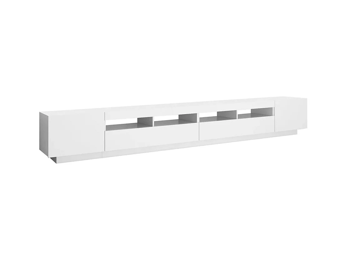 Pierre-Louis  Meuble TV avec lumières LED Blanc 300x35x40 cm