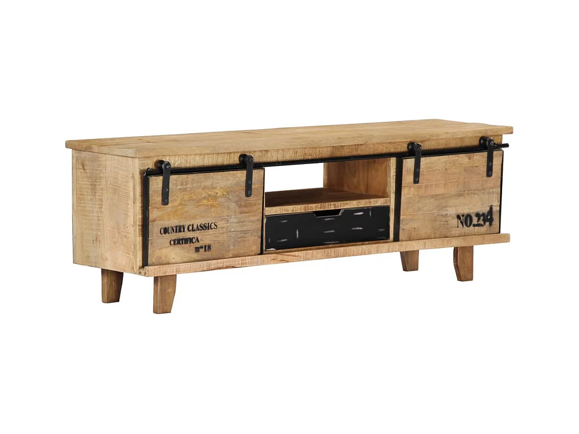 Garden Furniture -  Meuble TV 120x30x40 cm Bois massif de manguier