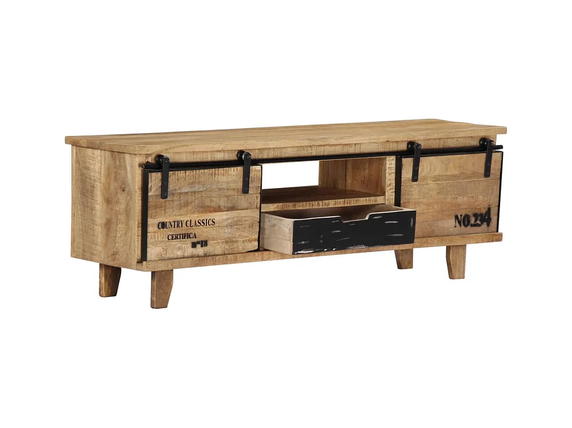 Garden Furniture -  Meuble TV 120x30x40 cm Bois massif de manguier