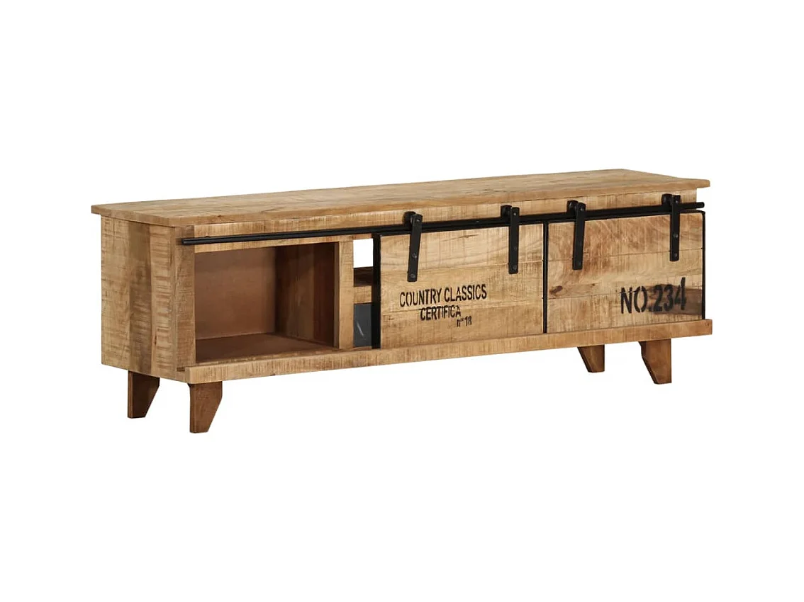 Garden Furniture -  Meuble TV 120x30x40 cm Bois massif de manguier