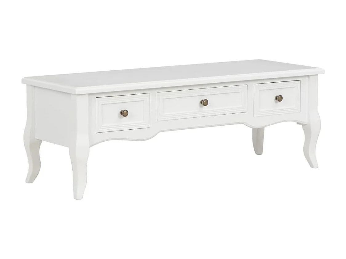 Jean-Félix-Paul  Meuble TV Blanc 100 x 35 x 35 cm Bois